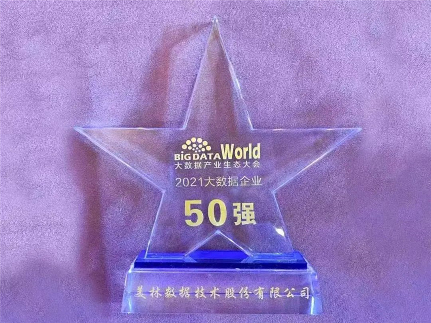 美林数据荣获大数据企业50强